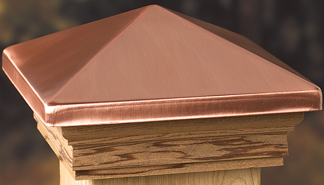 Victoria Pyramid Copper Post Caps by Deckorators