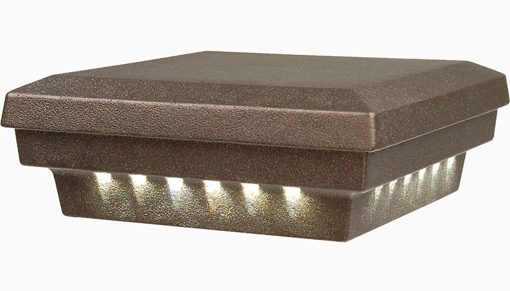 Flat Rondi 5-1/2" 12V LED Post Caps by Dekor Deck Lighting