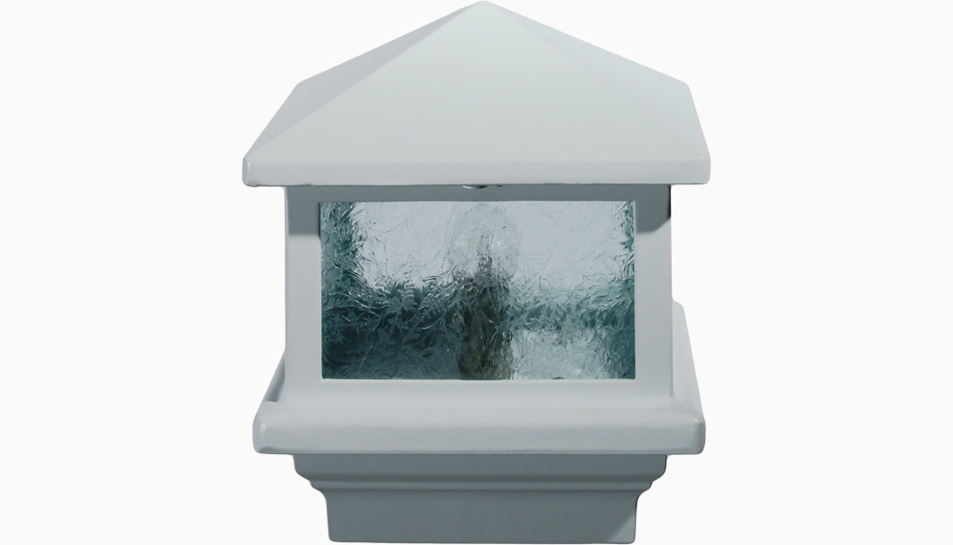 Sirius White Low Voltage Post Caps by Aurora Deck Lighting