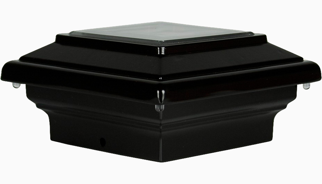Nova Black Low Voltage Post Caps by Aurora Deck Lighting