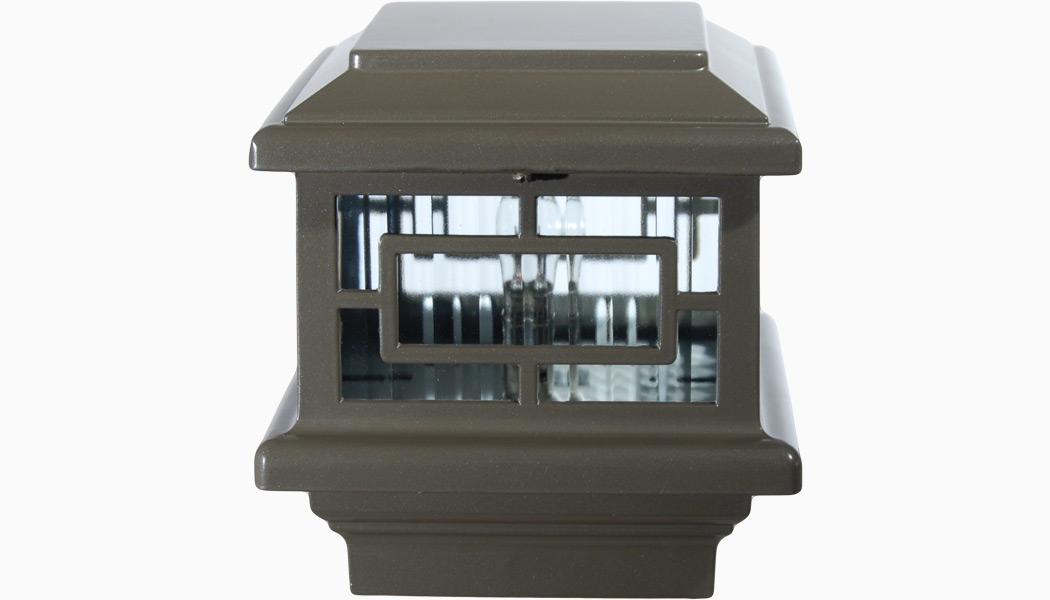 Orion Bronze Low Voltage Post Cap by Aurora Deck Lighting