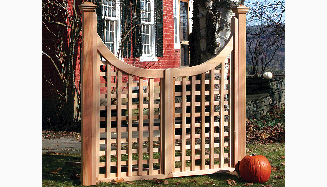 High Tide Red Cedar Lattice Gates by Nantucket Post Cap