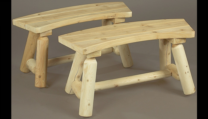 Curved Outdoor Bench by Rustic Cedar Furniture