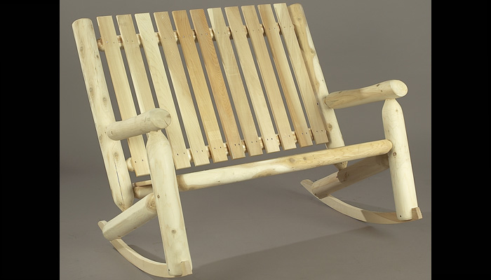 Double High Back Porch Rocker by Rustic Cedar Furniture