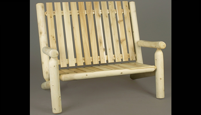 High Back Outdoor Settee by Rustic Cedar Furniture