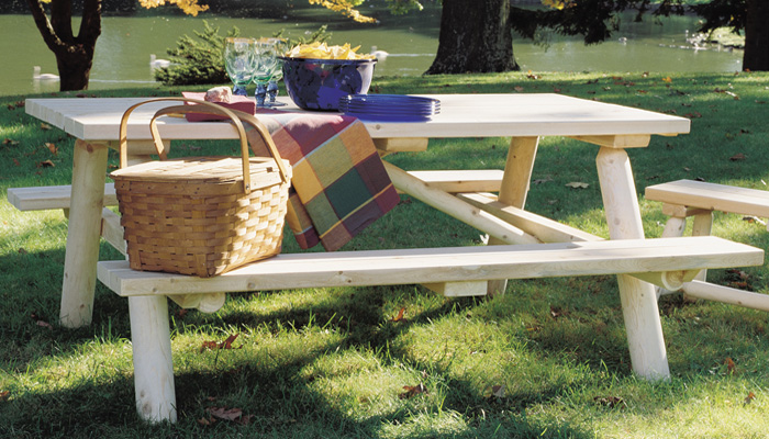 Log Picnic Table by Rustic Cedar Furniture