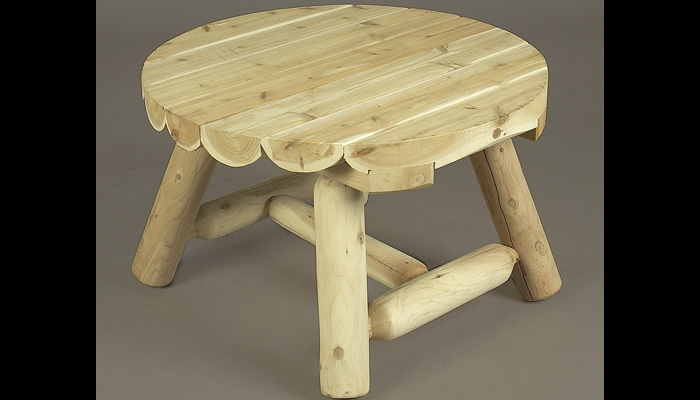 Round Outdoor Coffee Table by Rustic Cedar Furniture