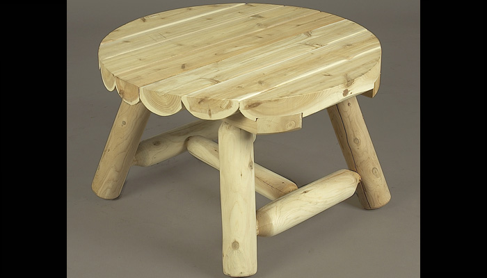 Round Outdoor Coffee Table by Rustic Cedar Furniture