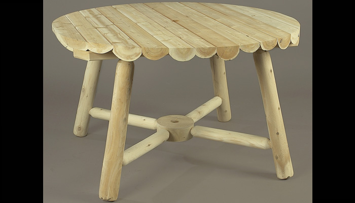 Round Umbrella Table by Rustic Cedar Furniture