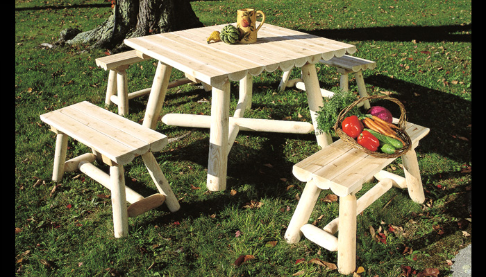 Square Outdoor Table Set by Rustic Cedar Furniture