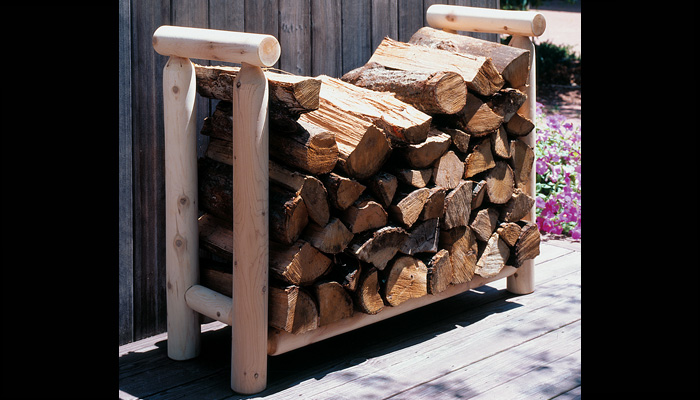Log Style Firewood Rack by Rustic Cedar Furniture