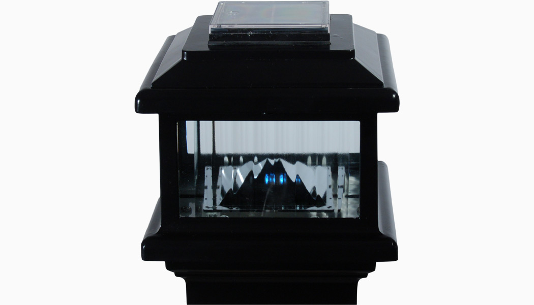 Polaris Black Solar Post Lights by Aurora Deck Lighting