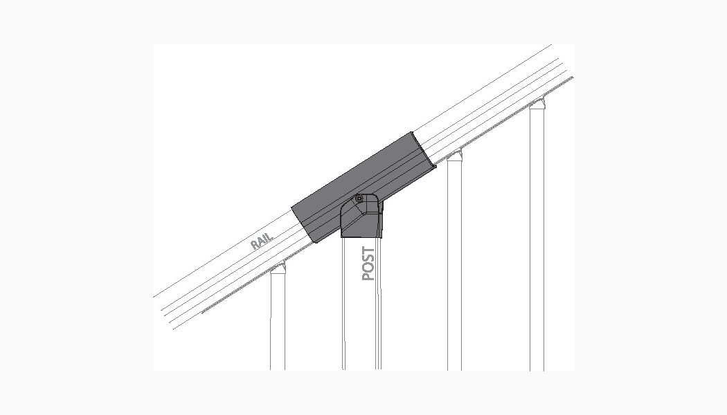 Top Rail MultiPitch Line Brackets for Stairs OTP by Solutions
